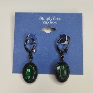 Simply Vera Vera Wang Green Gun Metal Gray Earrings